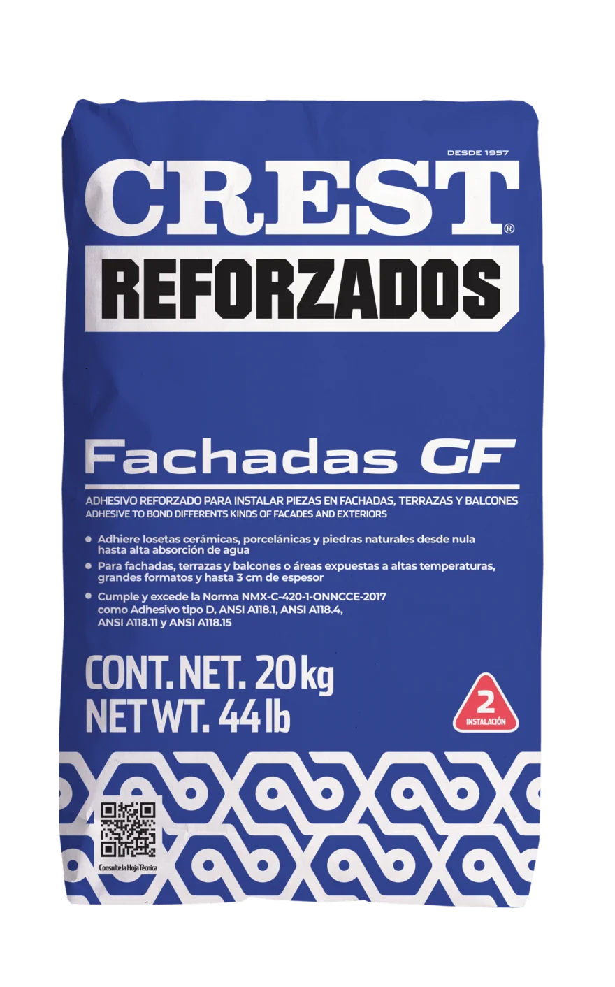 Adhesivo Crest Fachadas GF 20 kg — CREST