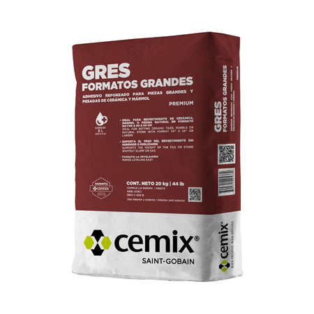 Adhesivo Gres Formatos Grandes Blanco 20kg - CEMIX