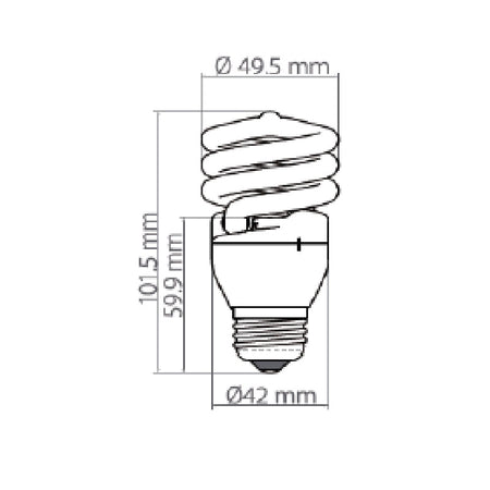 Foco Espiral 13W - Vista isométrica