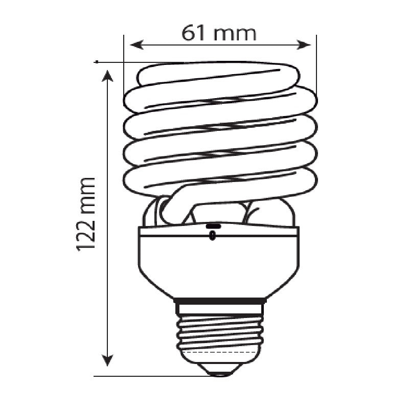 Fluo Espiral 26W - Vista isométrica