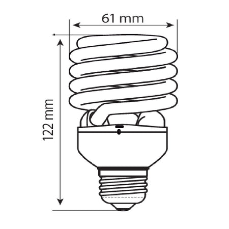 Fluo Espiral 26W - Vista isométrica