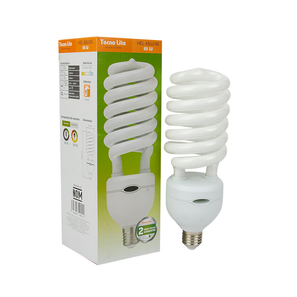 Foco Espiral Fluorescente 65W E27 6500K - Vista principal