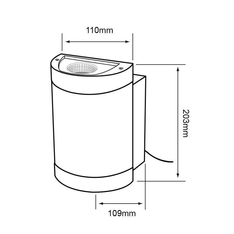 Lámpara de Pared ARBOREA HLED-843/30/G - Vista isométrica