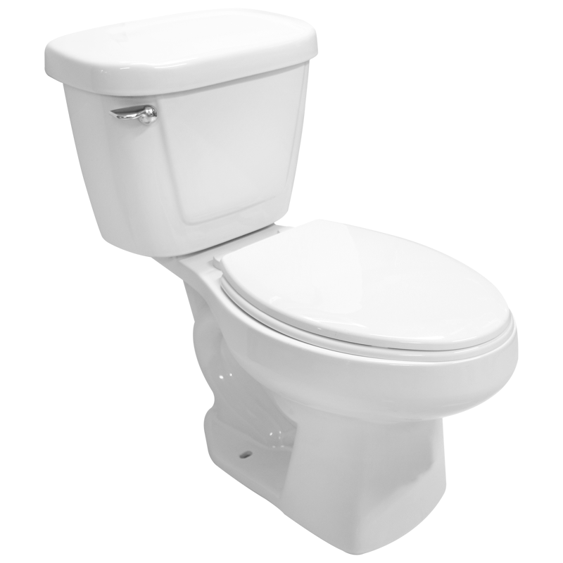 Sanitario Jazmín Alargado Blanco CATO con asiento — vista lateral