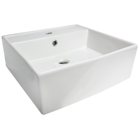 Lavabo Cuadrato Blanco CATO — vista lateral