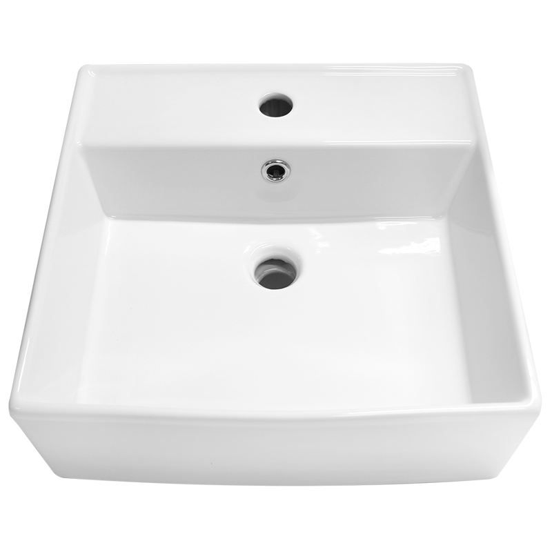 Lavabo Cuadrato Blanco CATO — vista superior