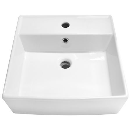 Lavabo Cuadrato Blanco CATO — vista superior