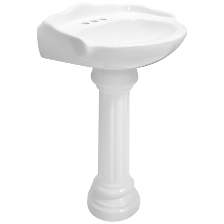 Pedestal Oxford Blanco CATO con lavabo — vista lateral