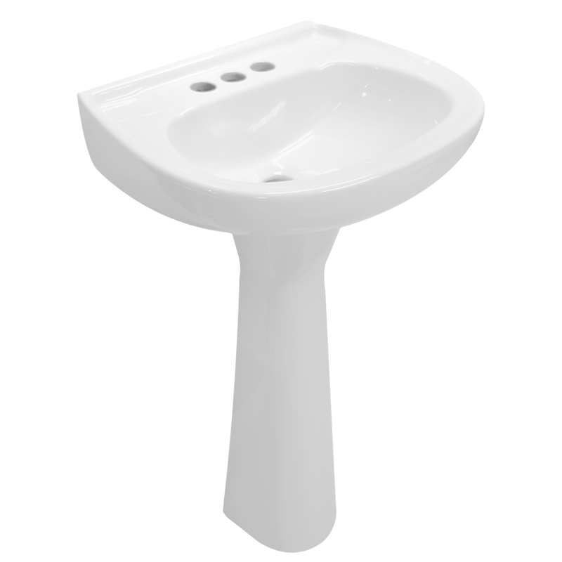 Lavabo Jazmín con pedestal CATO — vista lateral