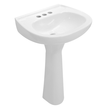 Lavabo Jazmín con pedestal CATO — vista lateral