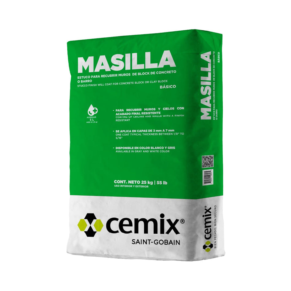 Masilla Cemix 25kg - Estuco para muros de block