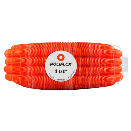 Poliflex Naranja Bicapa 1½″ 38mm 50m Capa Interna Lisa — Vista principal — POLIFLEX