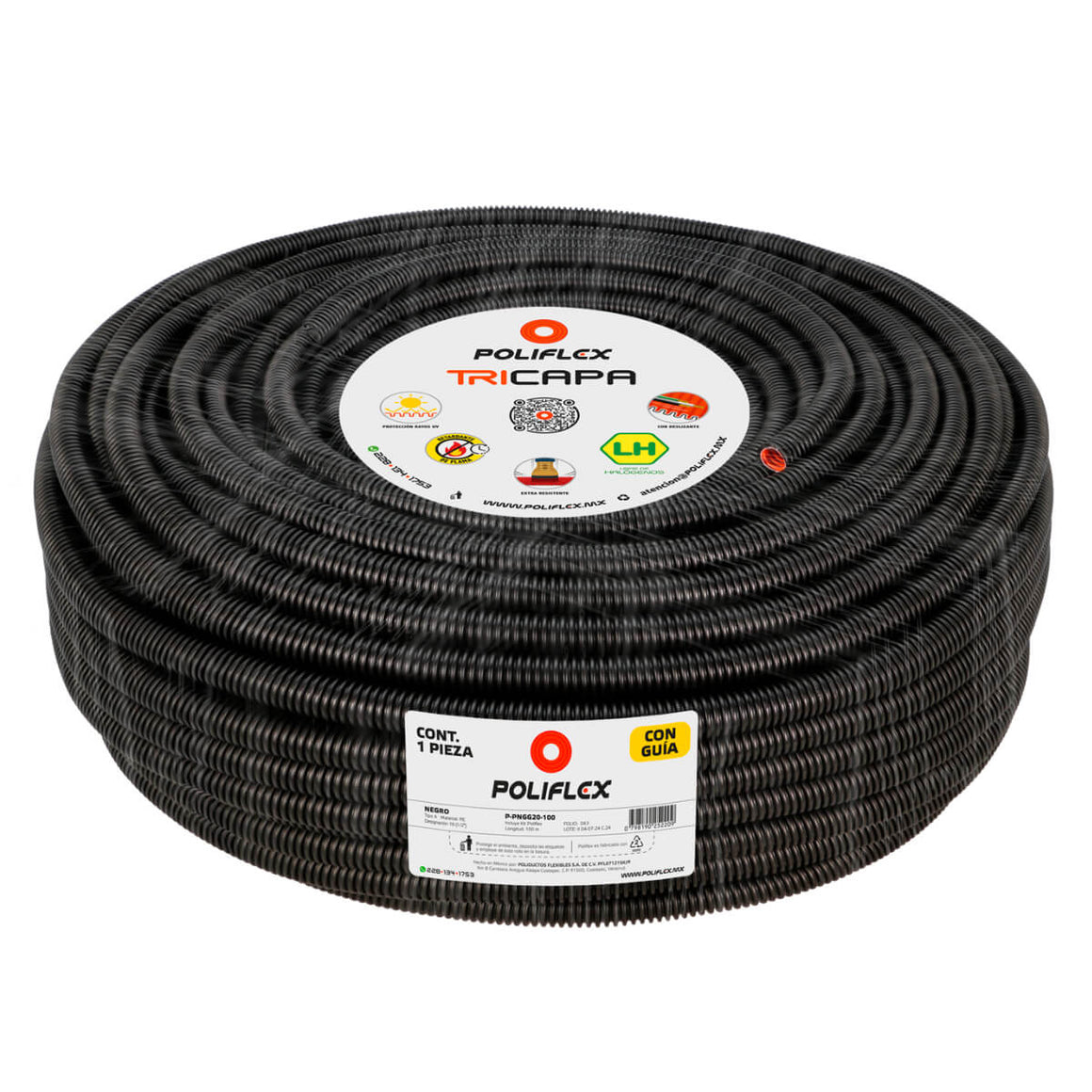 Poliflex Negro Exteriores 1/2″ 100m Anti-UV — Vista 2 — POLIFLEX