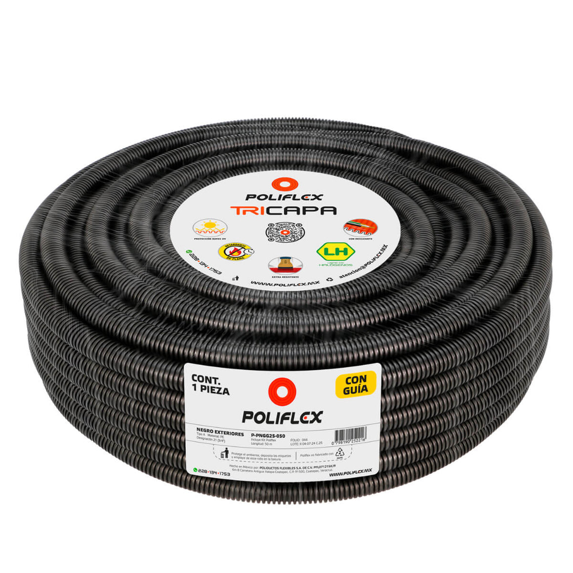 Poliflex Negro Exteriores 3/4″ 50m Anti-UV — Vista 2 — POLIFLEX