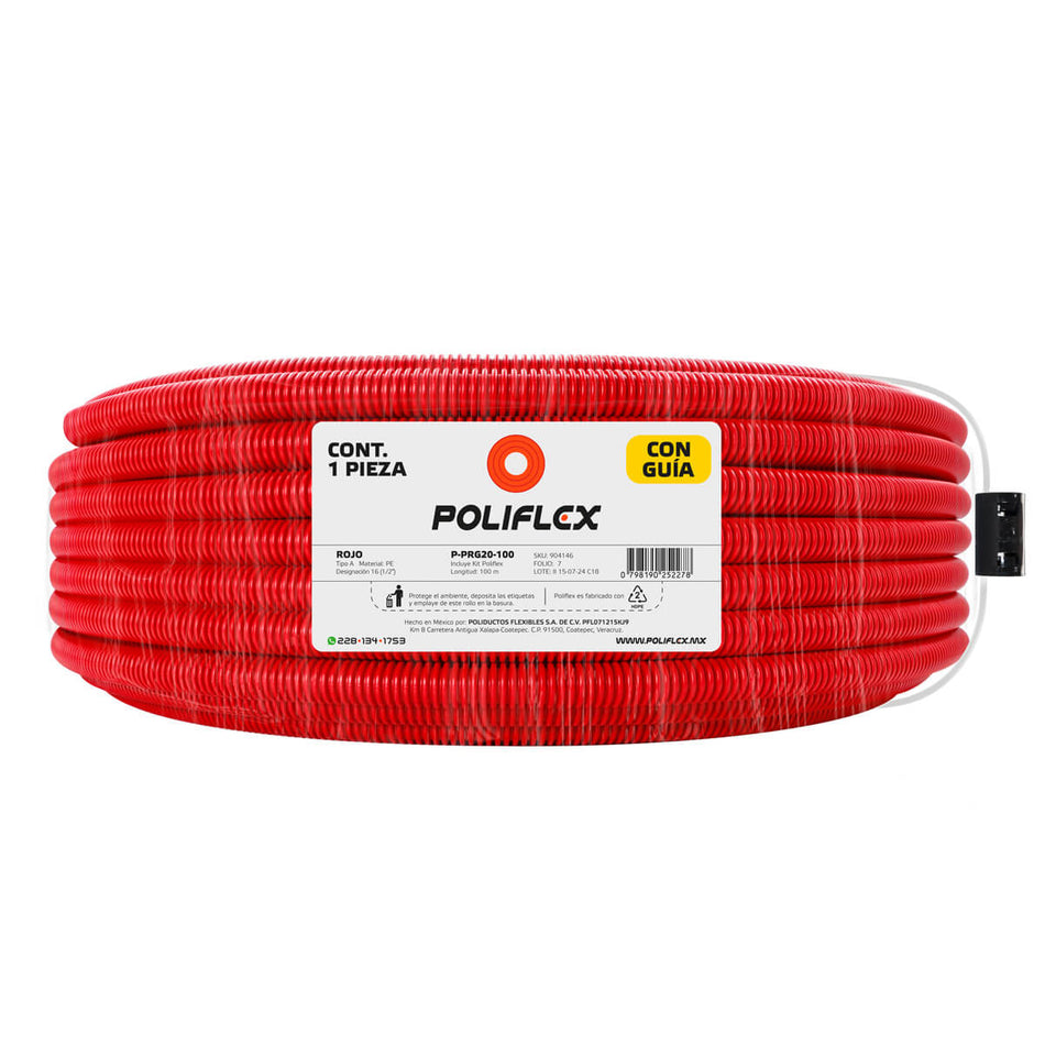 Poliflex Tricapa Rojo 1/2″ 100m Extra Resistente — Vista principal — POLIFLEX