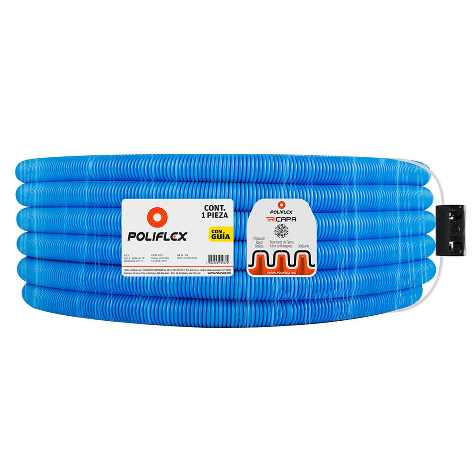 Poliflex Tricapa Azul 1″ 50m Voz y Datos — Vista principal — POLIFLEX