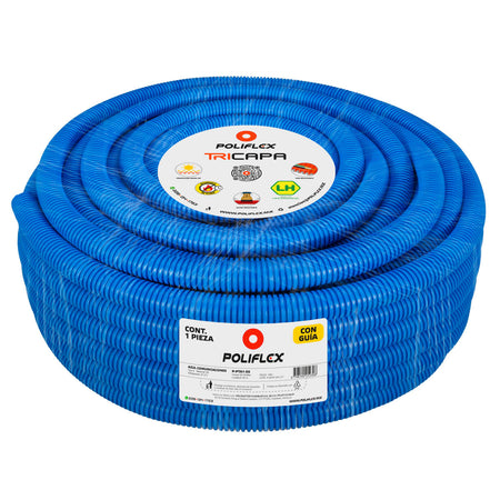 Poliflex Tricapa Azul 1″ 50m Voz y Datos — Vista 2 — POLIFLEX