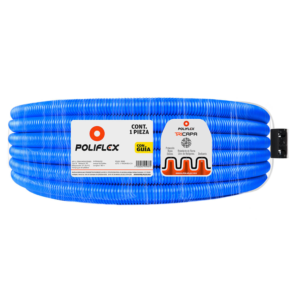 Poliflex Tricapa Azul 3/4″ 50m Voz y Datos — Vista principal — POLIFLEX