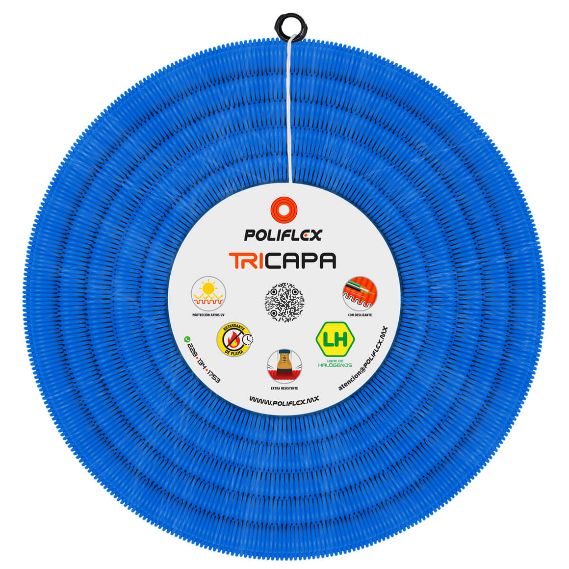 Poliflex Tricapa Azul 3/4″ 50m Voz y Datos — Aplicaciones — POLIFLEX