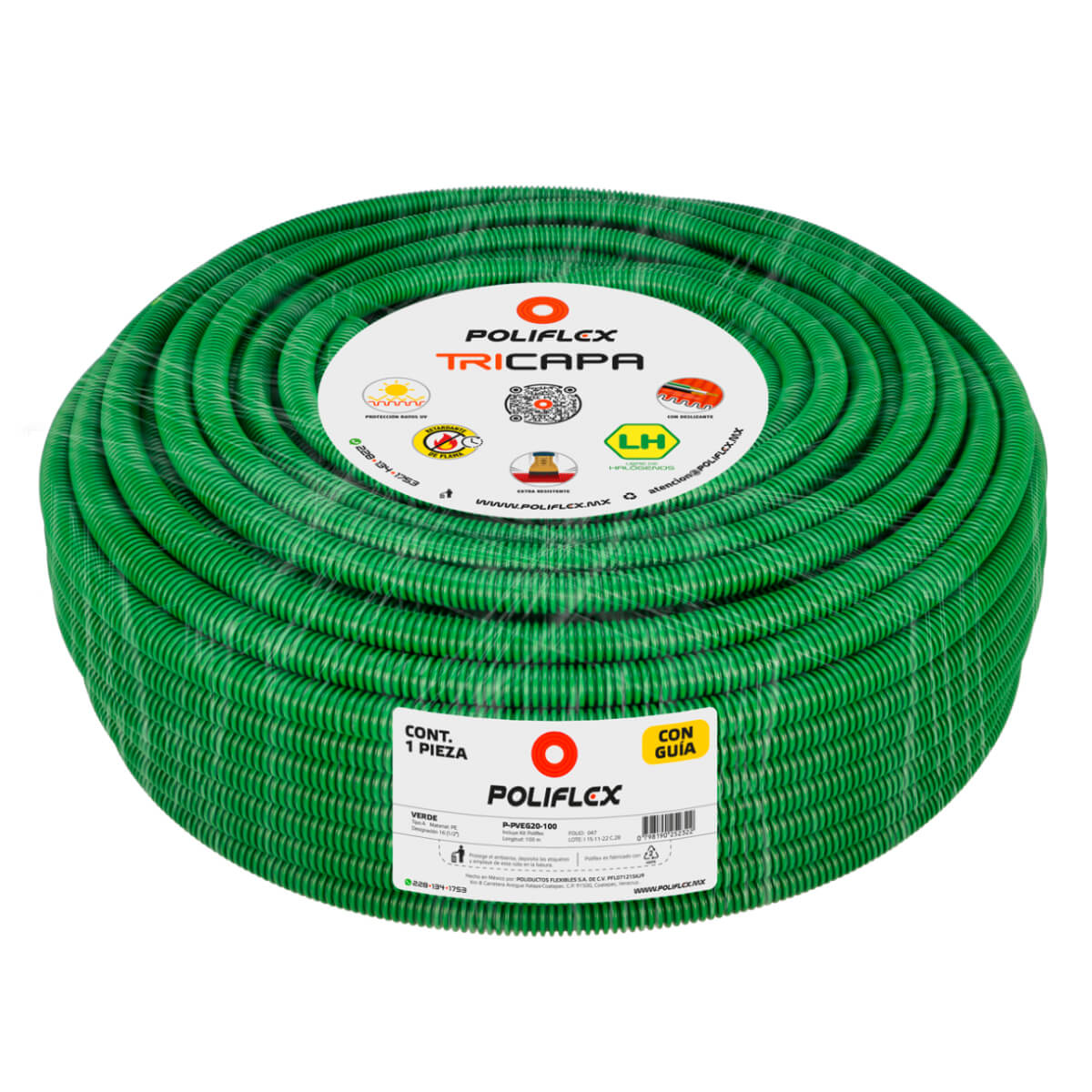 Poliflex Tricapa Verde 1/2″ 100m Edificación Vertical — Vista 2 — POLIFLEX