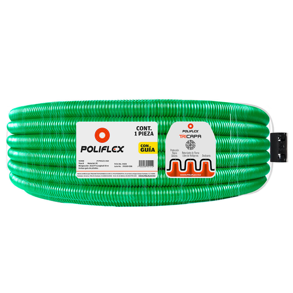 Poliflex Tricapa Verde 3/4″ 50m Edificación Vertical — Vista principal — POLIFLEX