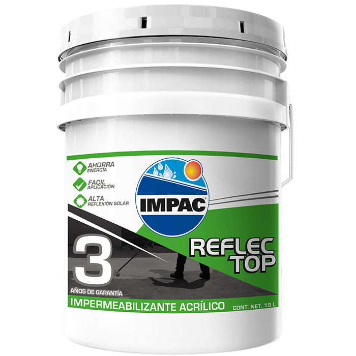 Impermeabilizante Acrílico Reflec Top 3 Años Blanco Cub 18 Lts Pg0442