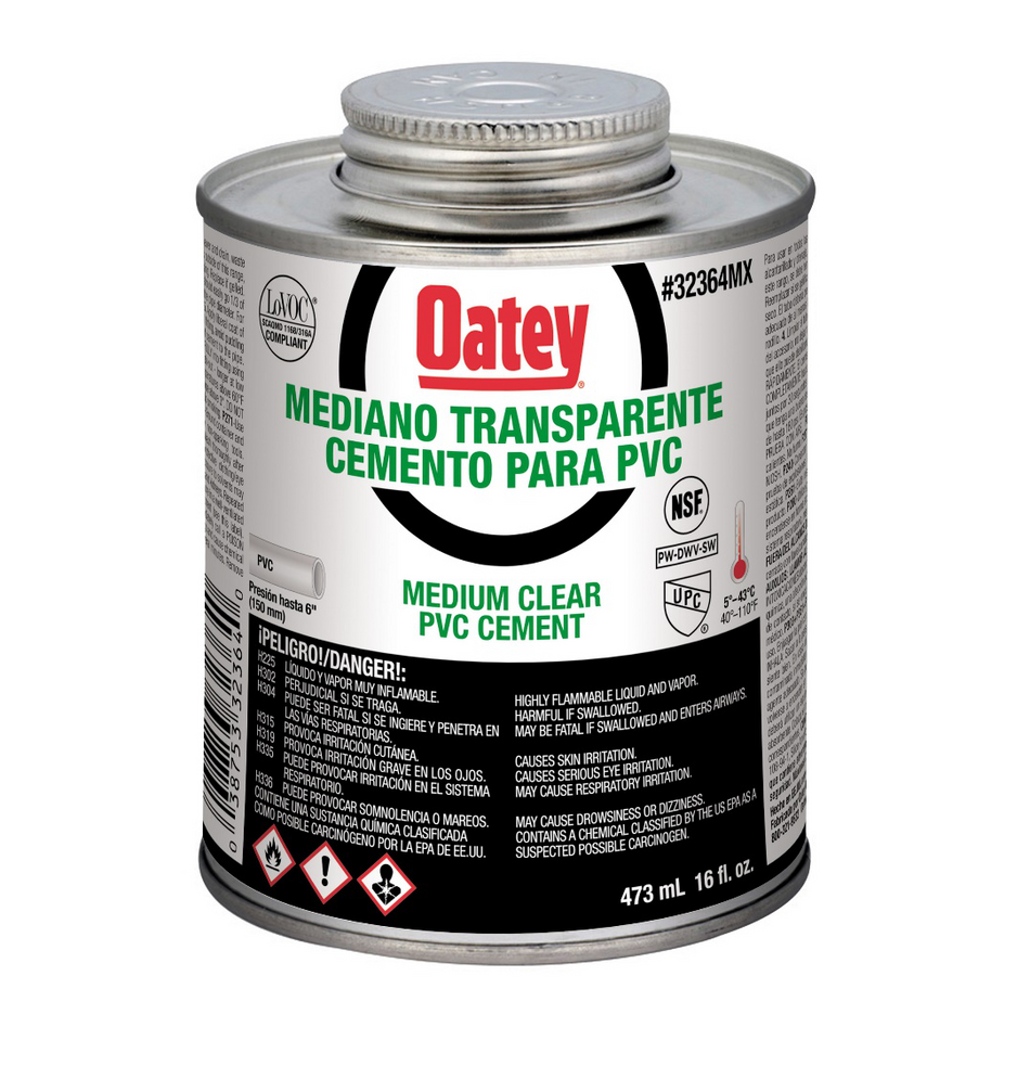 Pegamento Para Pvc Transparente (16 Oz / 473 Ml), Modelo 32364Mx, Oatey Pg3153