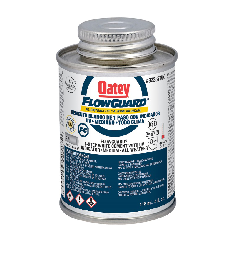 Pegamento Para Cpvc Blanco (4 Oz / 118 Ml), Modelo 32387Mx, Oatey Pg3163