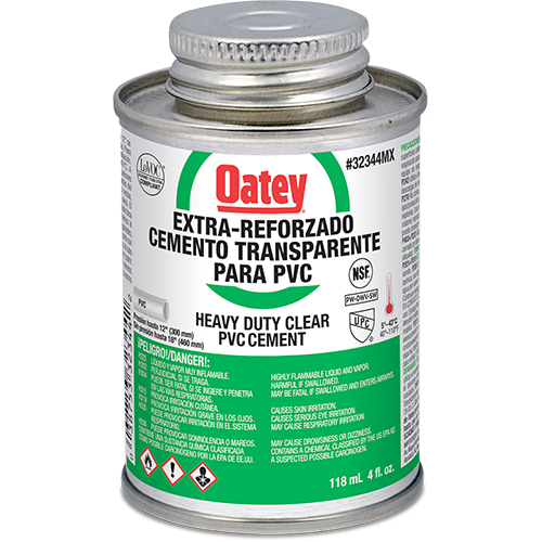 Cemento Para Pvc De Viscosidad Gruesa Transparente (4 Oz / 118 Ml), Modelo 32344Mx, Oatey Pg3166
