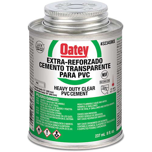 Cemento Para Pvc De Viscosidad Gruesa Transparente (8 Oz / 236 Ml), Modelo 32345Mx, Oatey Pg3167