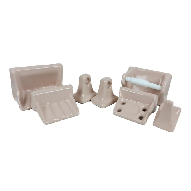 Juego De Accesorios Ceramicos Rosa Pm2033