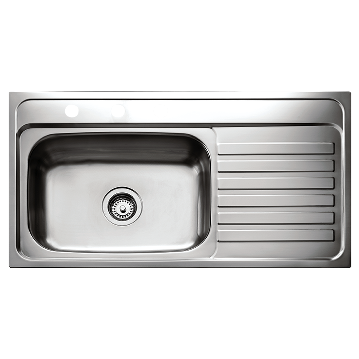 Fregadero De Empotrar Una Tina Un Escurridor Derecho Acero Inoxidable 95 X 51 Cm Pm4070