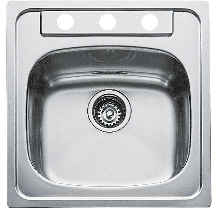 Fregadero De Empotrar De Una Tina Con Tres Taladros Acero Inoxidable 50.8 X 53.3 Mm Pm4087