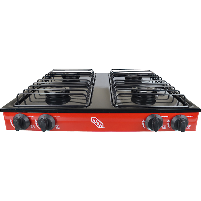 Parrilla Iusa 604979 4 Quemadores Gas Lp Color Rojo