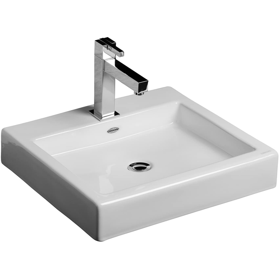 Lavabo De Sobreponer Kub Cerámica De Alto Brillo Sin Rebosadero 52222-021 Pm5467