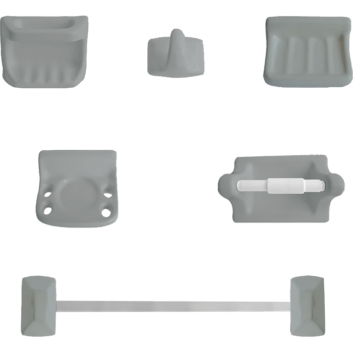 Juego De Accesorios De Ceramica Dinastia Gris Claro ROYALTY PM8142