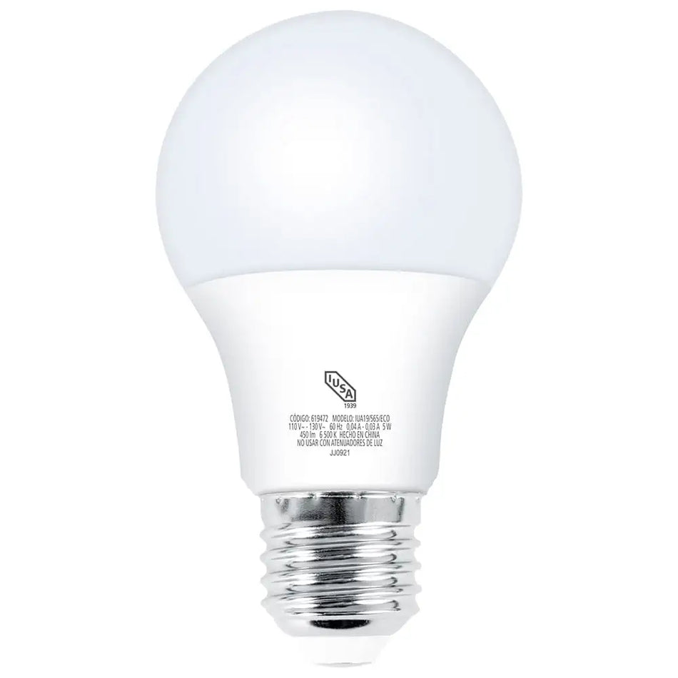 Foco LED Ecológico A19 9W Luz de Día 6500K Base E27, PP0801