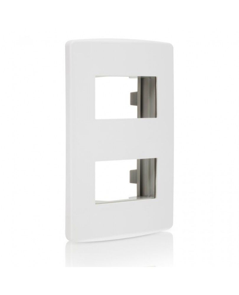 Placa de 2 Ventanas Scudetto Blanco Brillante 45P02Sb, PP2737