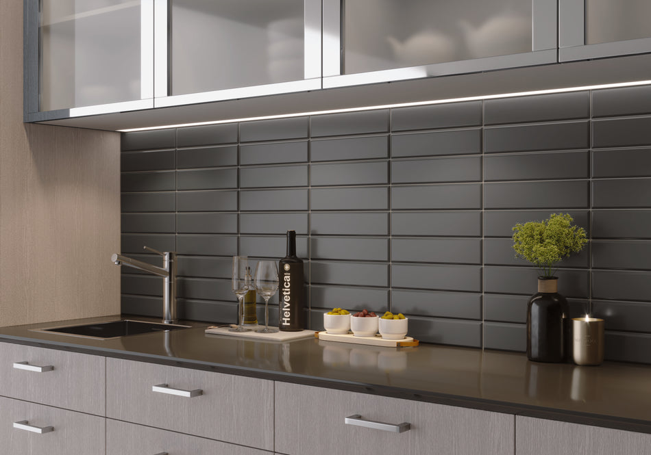 Muro Charlot Negro Brillante 28.3x7.2 (precio por caja)