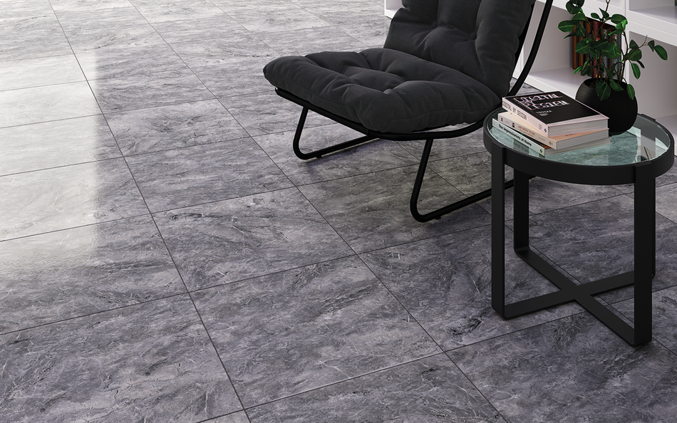 Piso Cerámico Corfú Grafito 45X45 Cm Vitromex Cobertura: 1.62 M² Por Caja Pq55226, (Precio Por Metro)