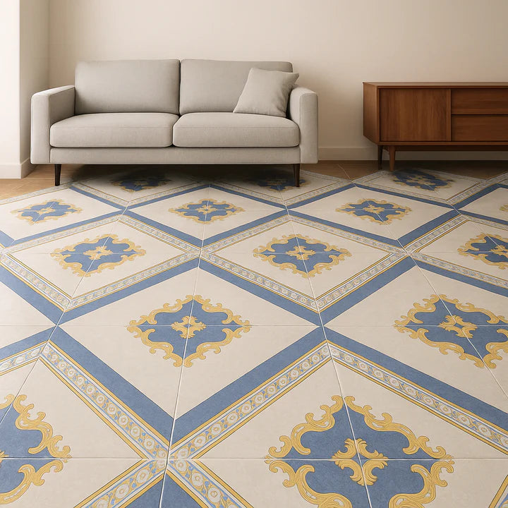 Piso Cerámico Azteca Azul 35.7X35.7 Cm Vitromex Cobertura: 1.78 M² Por Caja Pq55309, (Precio Por Metro)