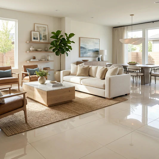 Porcelanico Pulido Microsellado Bobbio Ivory 60x60 Rect 1.44mt (precio por metro)