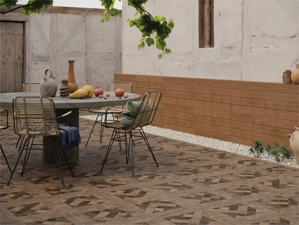 Piso Piedra Asis Fd Terracota 1a 44x44 1.92mt Lasisfd14hx (precio por metro)