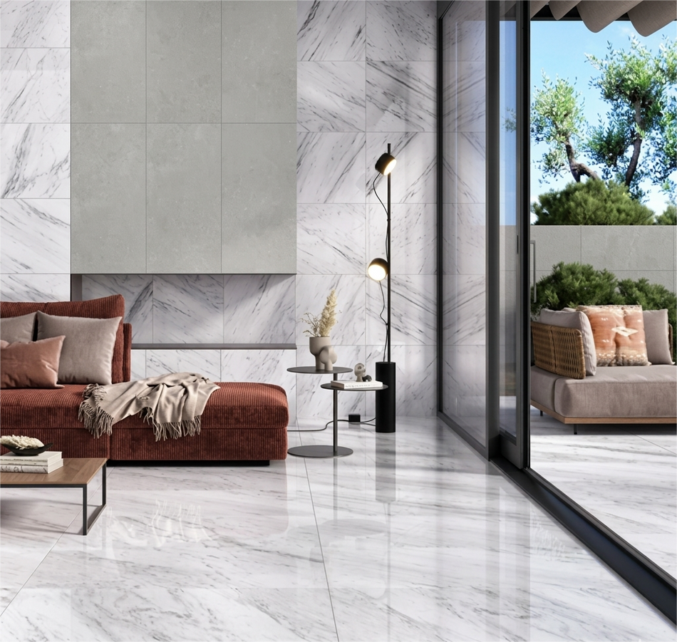 Porcelanico Artica Stone  Pulido Blanco Rectificado 59.3X119.0Cm   1.41Mt Lartica1Lbv (precio por metro)