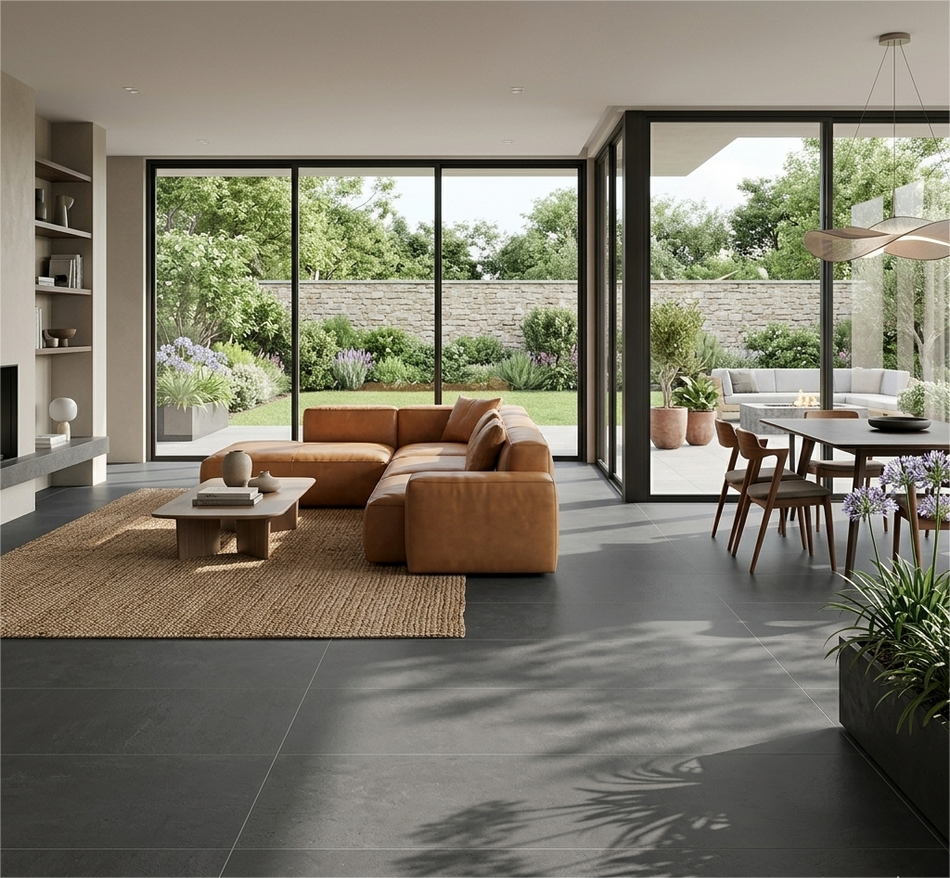 Porcelanico  Cemento Fremont  Antracita Rectificado  59.3X119.0Cm   1.41 Mt Lfremon1Lbj (precio por metro)
