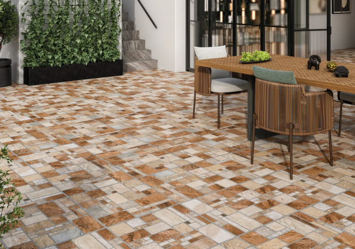 Piso Cerámico Rocalla Rojo 55X55 Cm Lamosa Cobertura: 1.52 M² Por Caja Pq69377, (Precio Por Metro)
