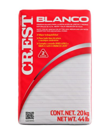 Adhesivo Crest Blanco 20 Kg Pr2200