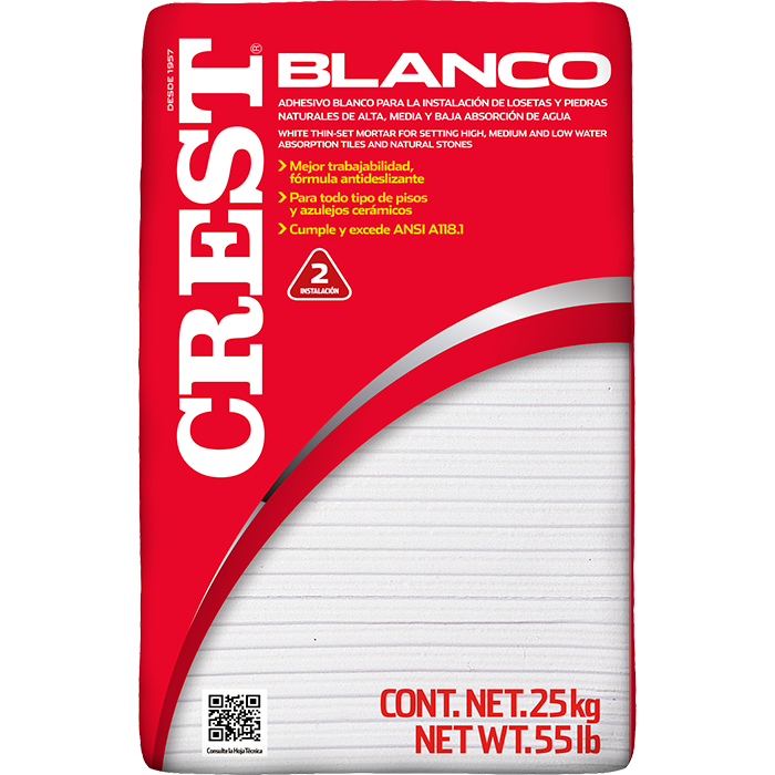 Adhesivo Crest Blanco 20 Kg Pr2200