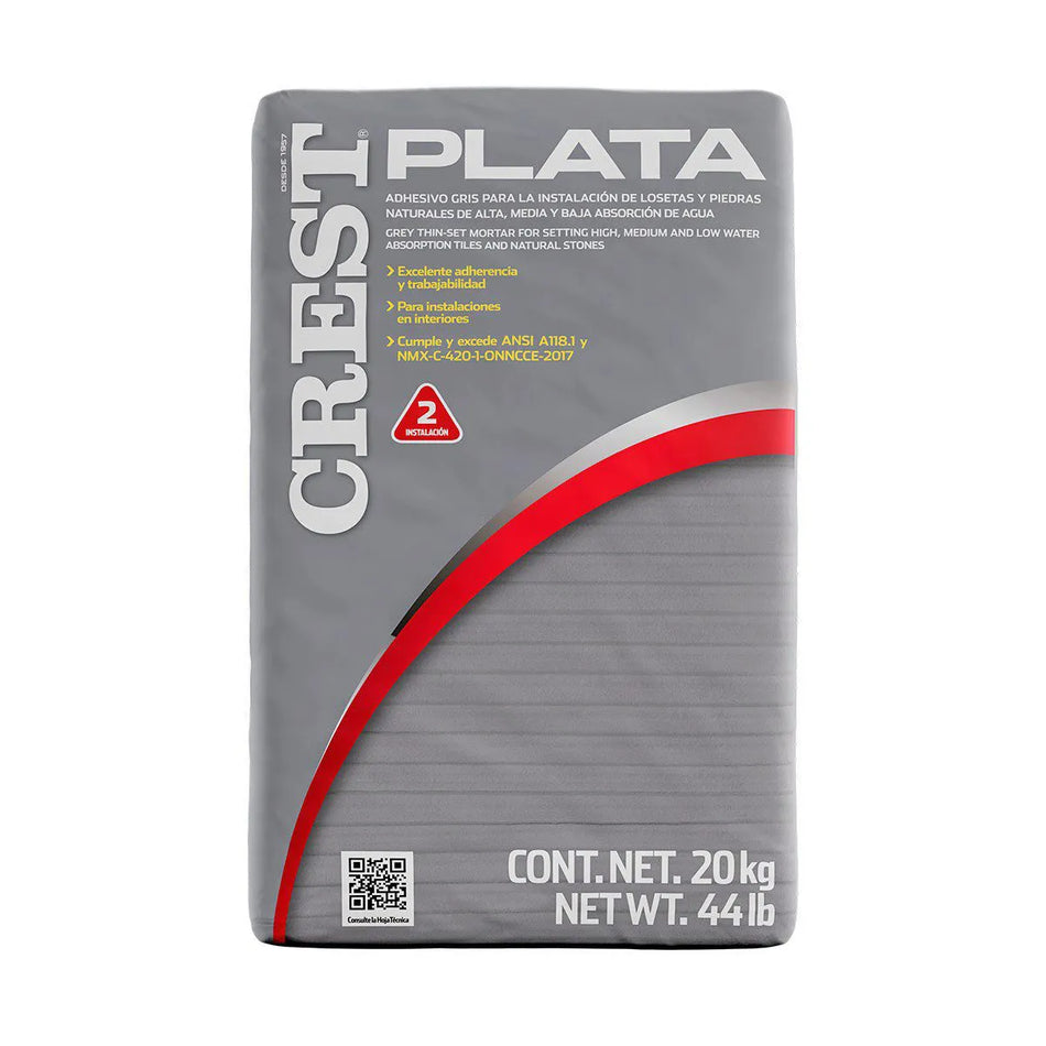 Adhesivo Crest Plata 20 Kg Gris Pr2201