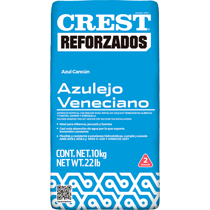 Azulejo Veneciano Azul Cancún Crest Pr2204